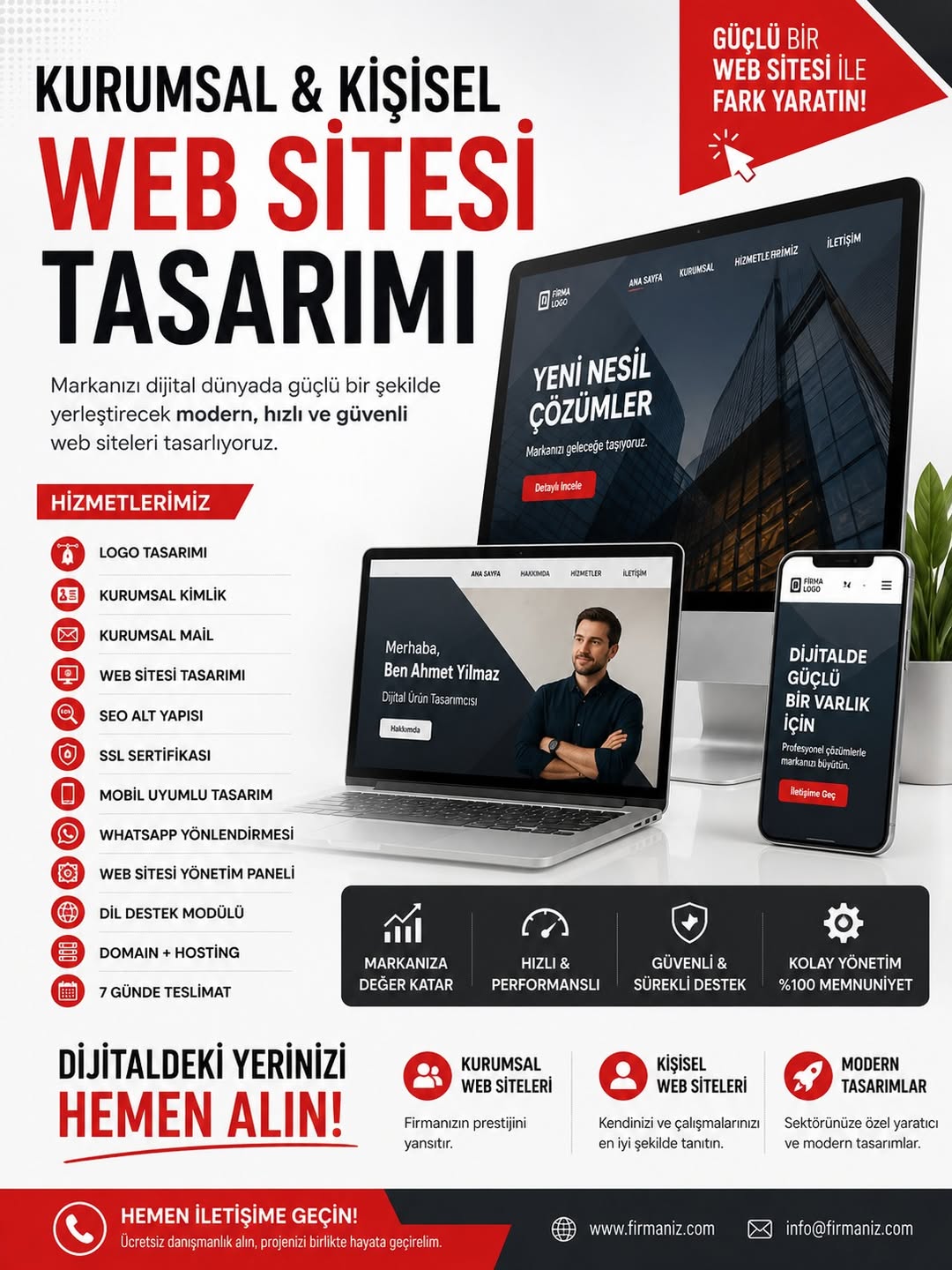 🌐 KURUMSAL & KİŞİSEL WEB SİTESİ TASARIMI Dijital dünyada güçlü bir izlenim bırakmak, profesyonel bir web sites…