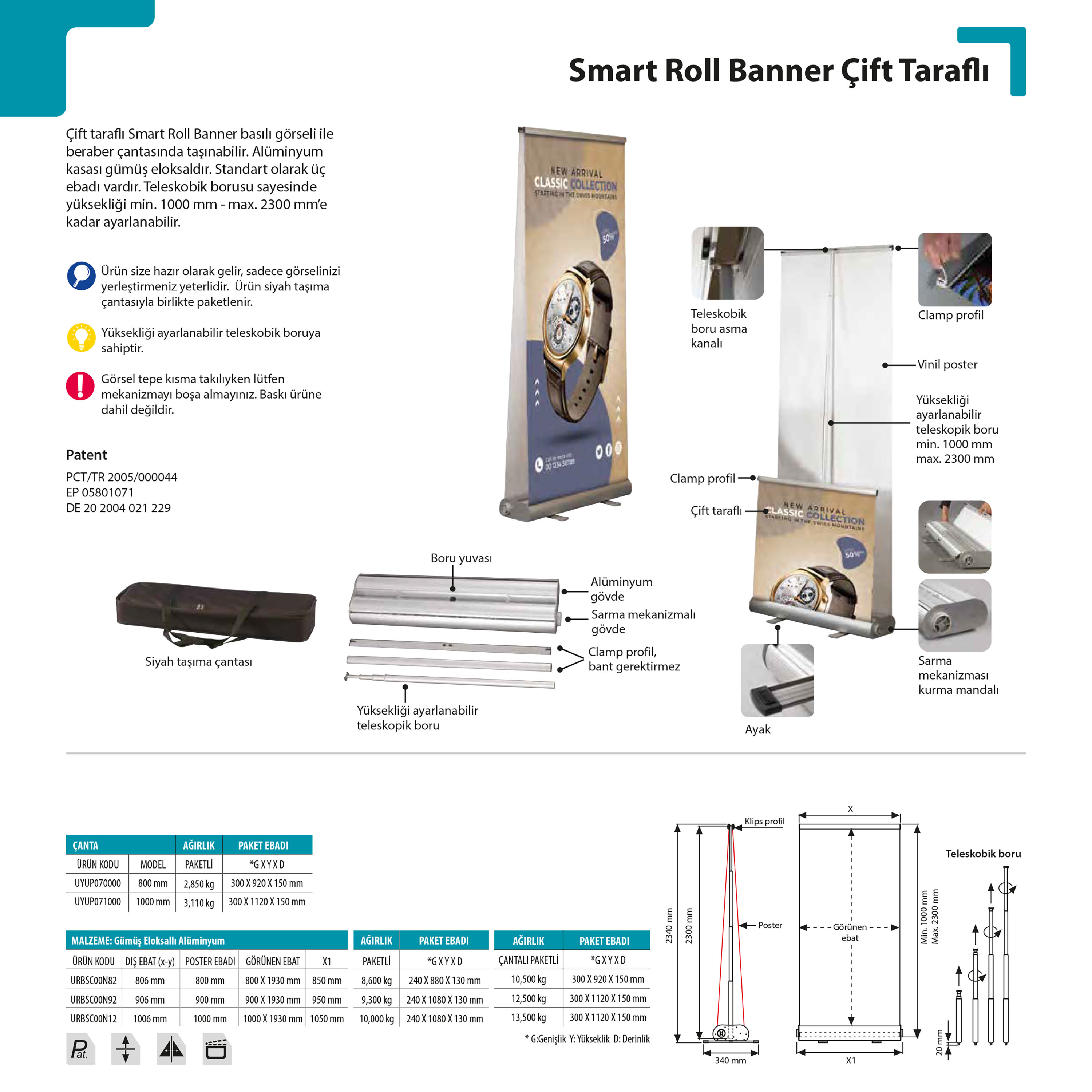 Smart Roll Banner Çift Taraflı Roll Up