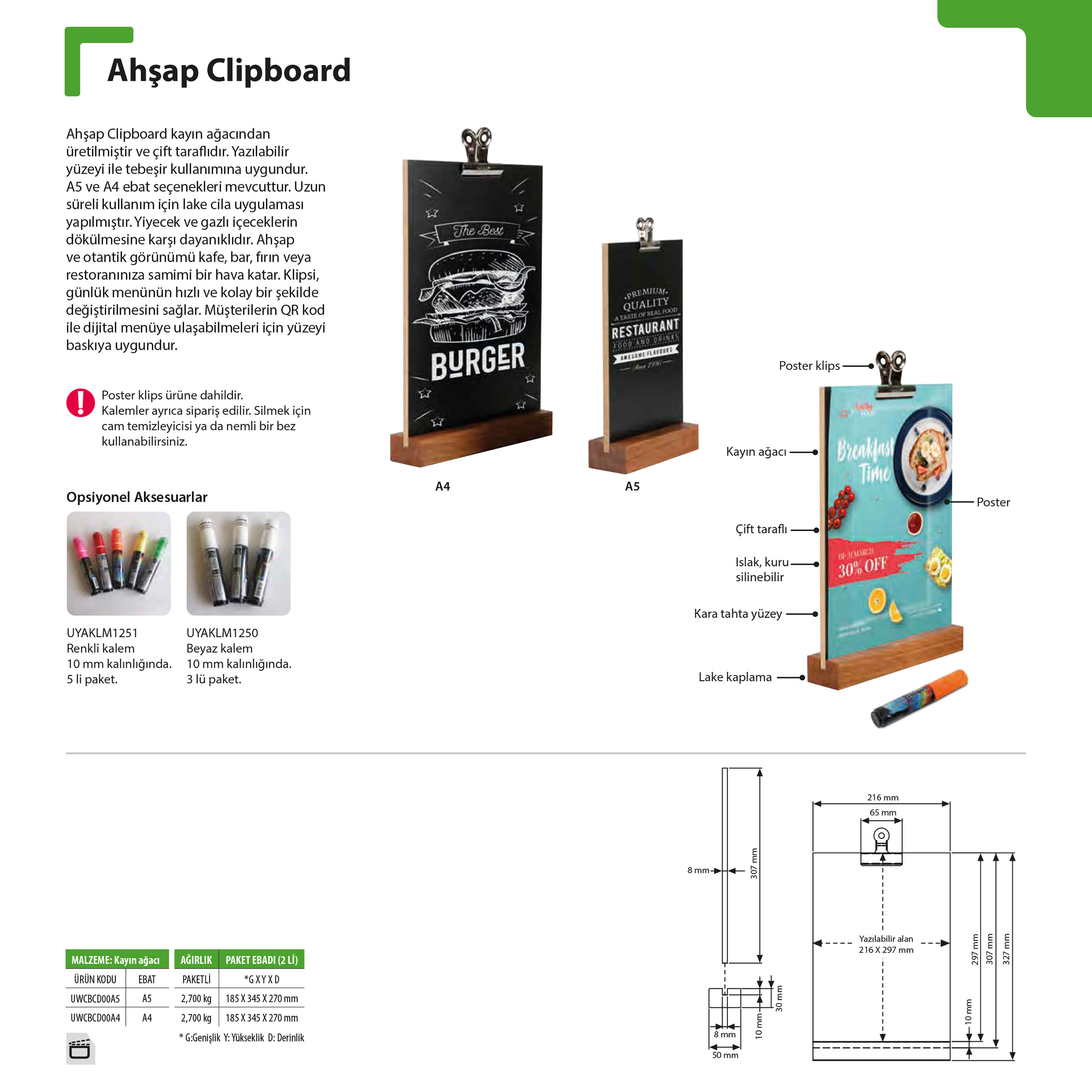 Ahşap Clip Board