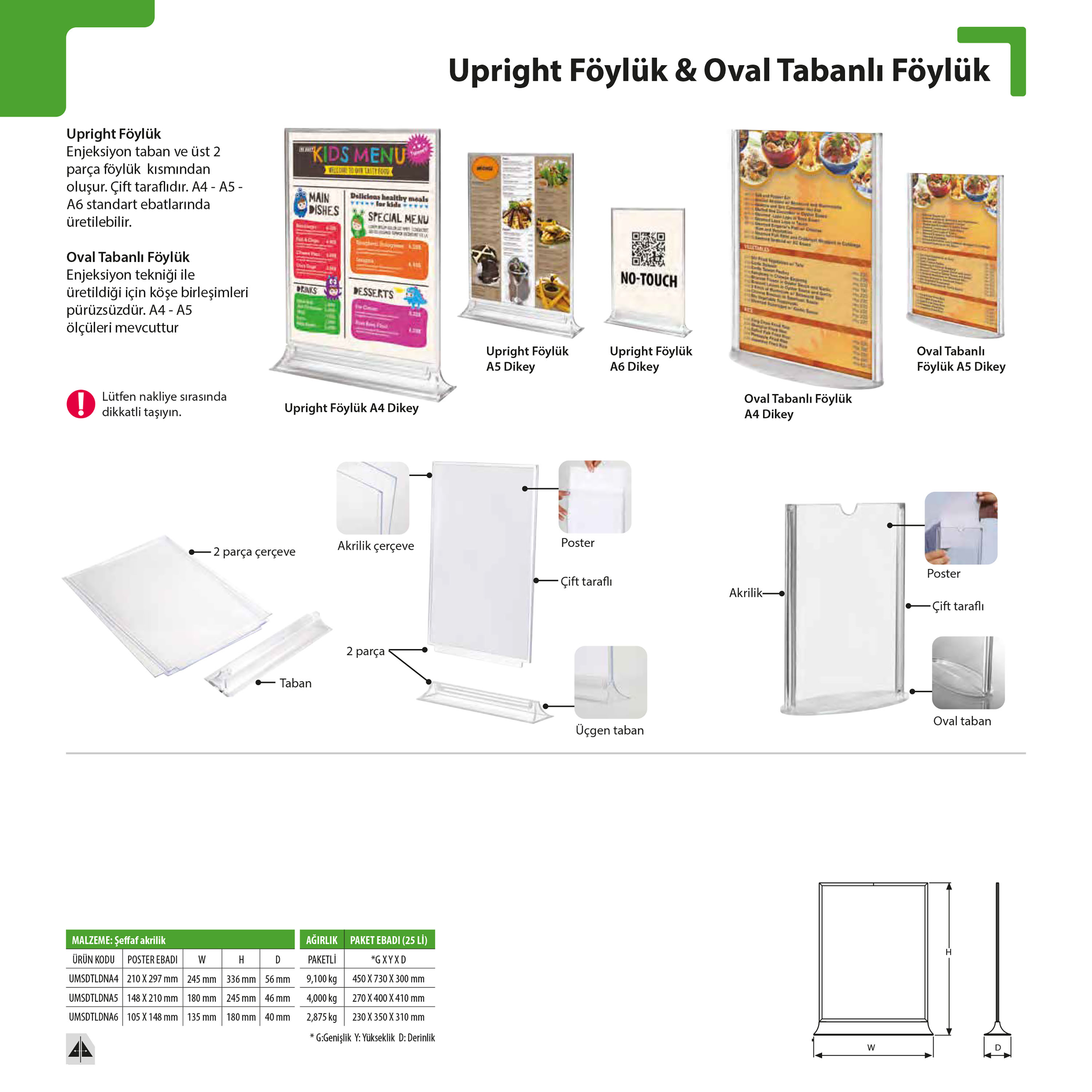 Upright Föylük Ve Oval Tabanlı Föylük