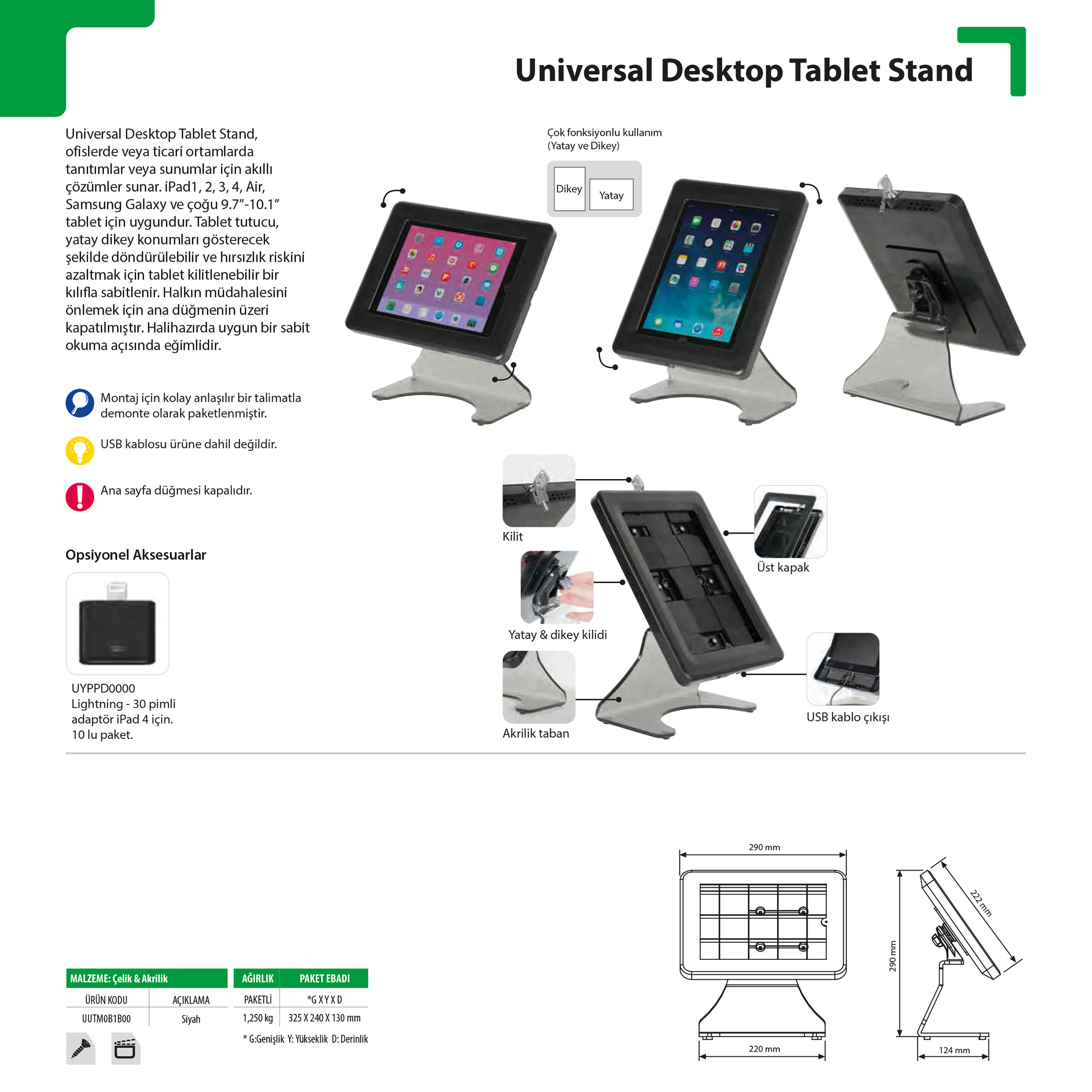 Universal Desktop Tablet Stant