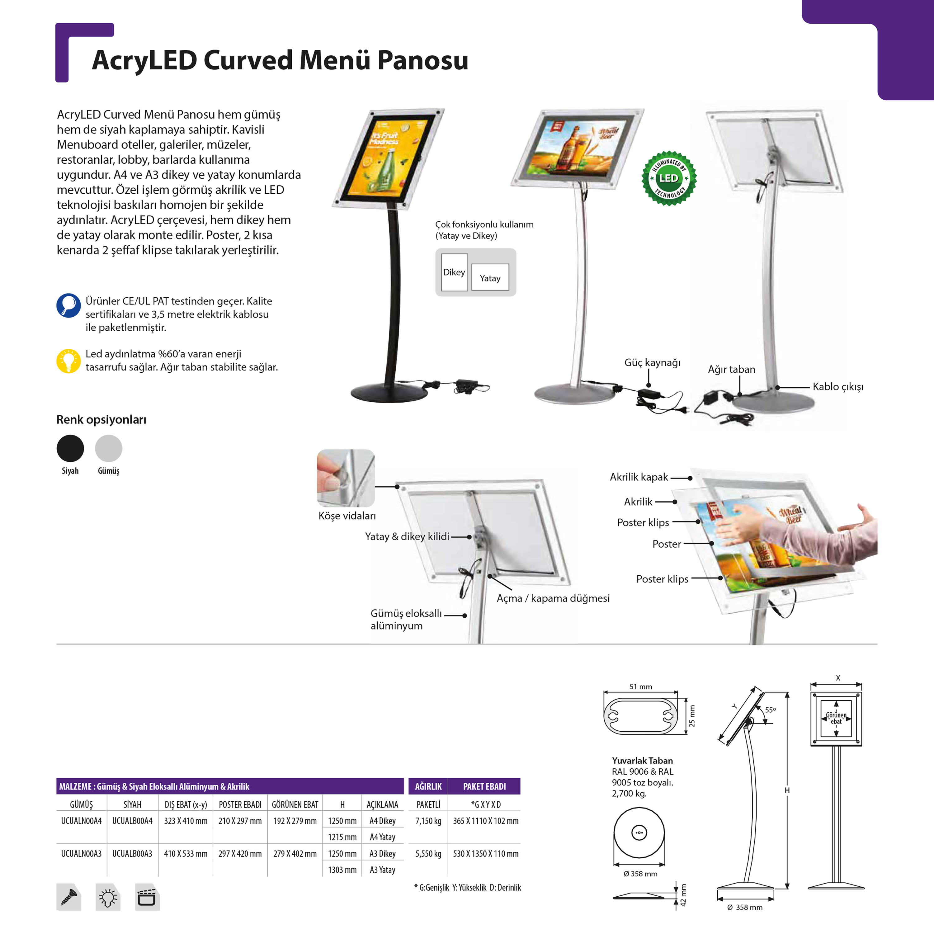 Arcyled Curved Menü Panosu