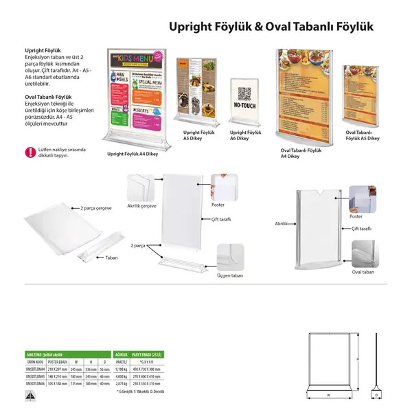 Upright Föylük Ve Oval Tabanlı Föylük