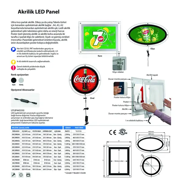 Akrilik Led Panel