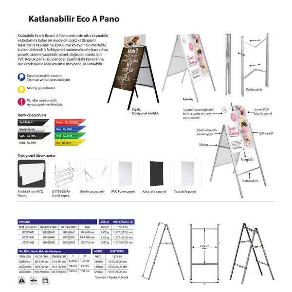 Katlanabilir Eco A Pano