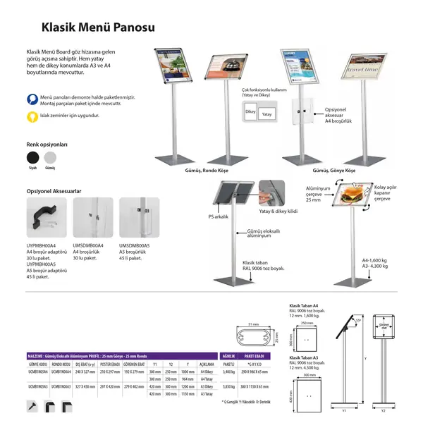 Klasik Menü Panosu