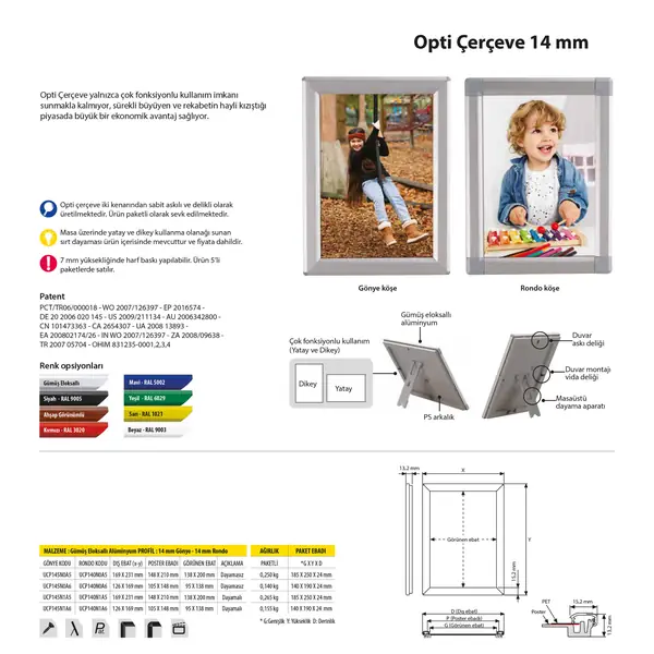 Opti Çerçeve 14 mm