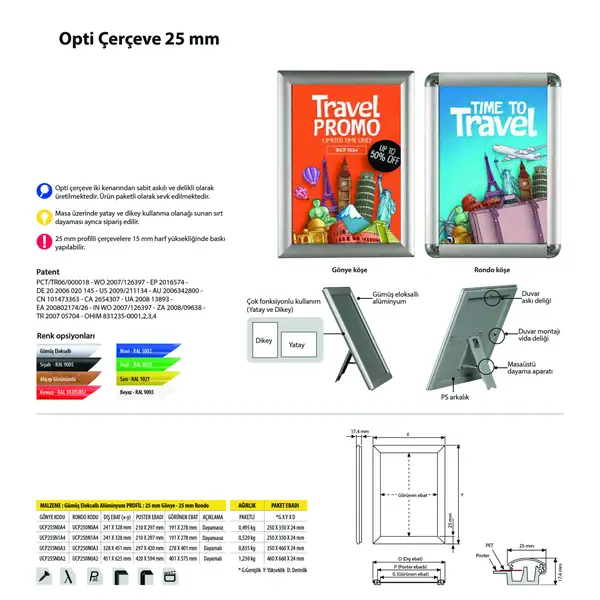 Opti Çerçeve 25 mm